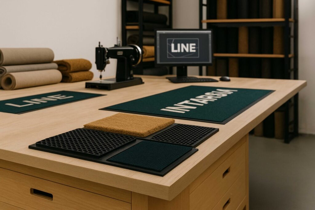 Analisi e consulenza per zerbini personalizzati — laboratorio Intarsia Carpets